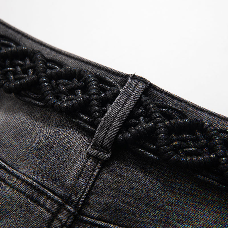 【 AHNGO】 Spring and summer new heavy industry embroidery flower hot stamping design, slim fit and versatile women's half body skirt 8920