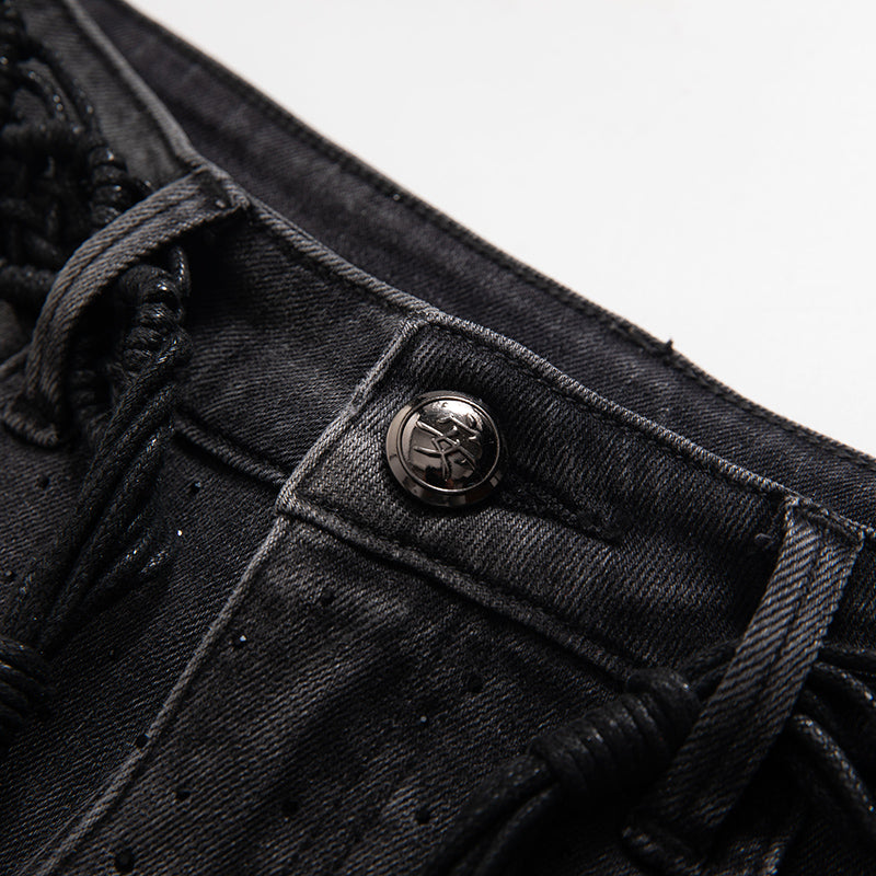 【 AHNGO】 Spring and summer new heavy industry embroidery flower hot stamping design, slim fit and versatile women's half body skirt 8920