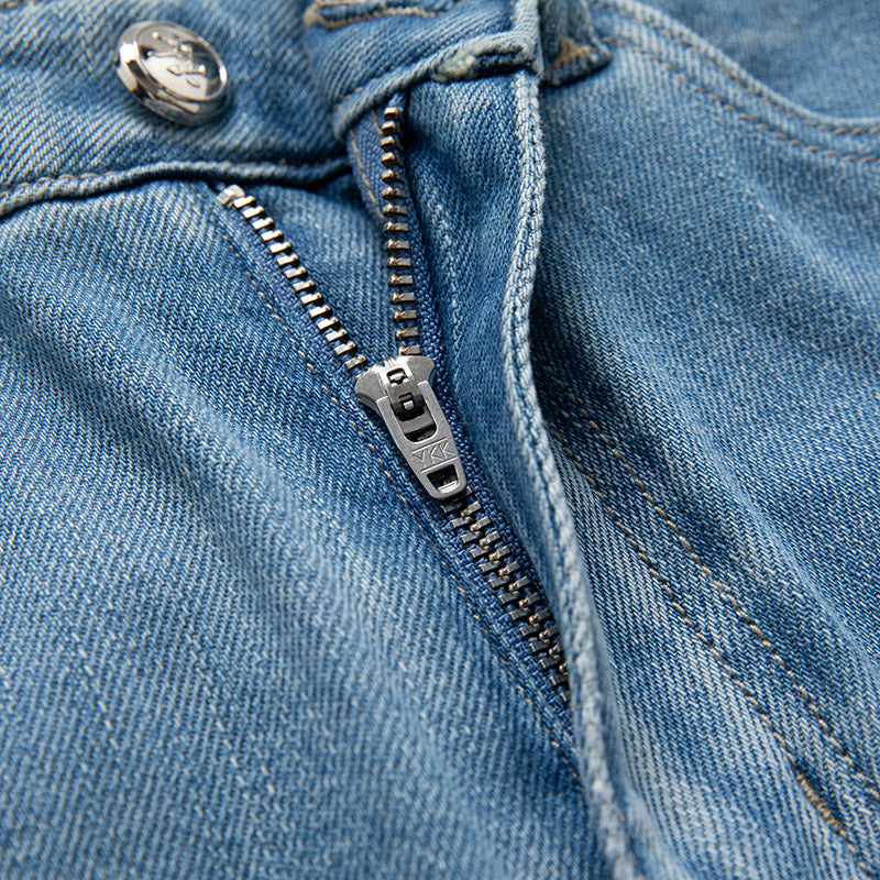 AHNGO jeans spring summer mesh hollow blue jeans 8926